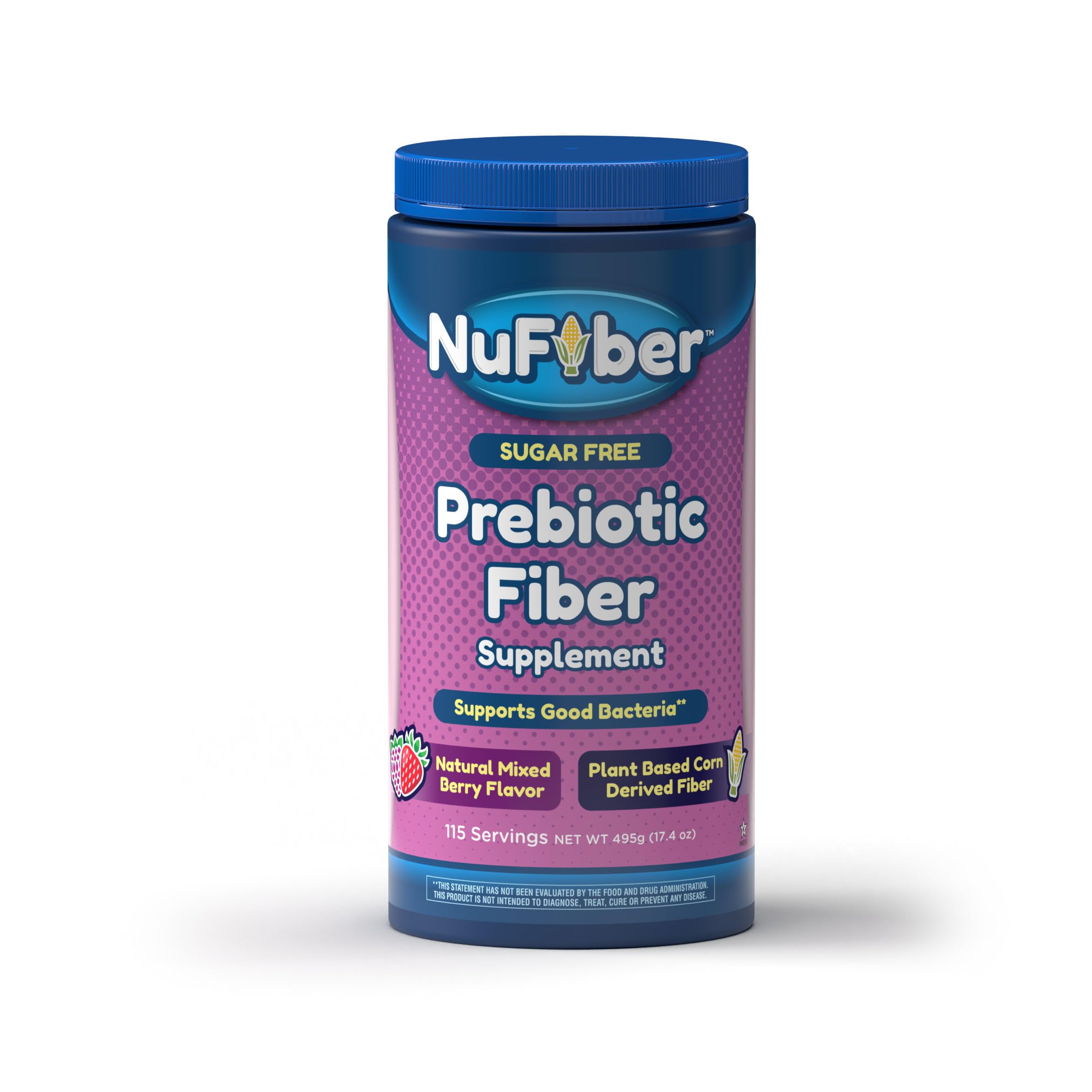NuFiber berry flavor tub blends smoothly for a refreshing daily fiber boost.