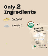 NUFYX Heavenly Protein Powder uses US-grown pea protein from American farms.