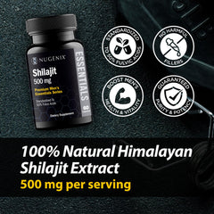 Nugenix Essentials Shilajit Himalayan extract, rugged origin and mineral-rich appearance