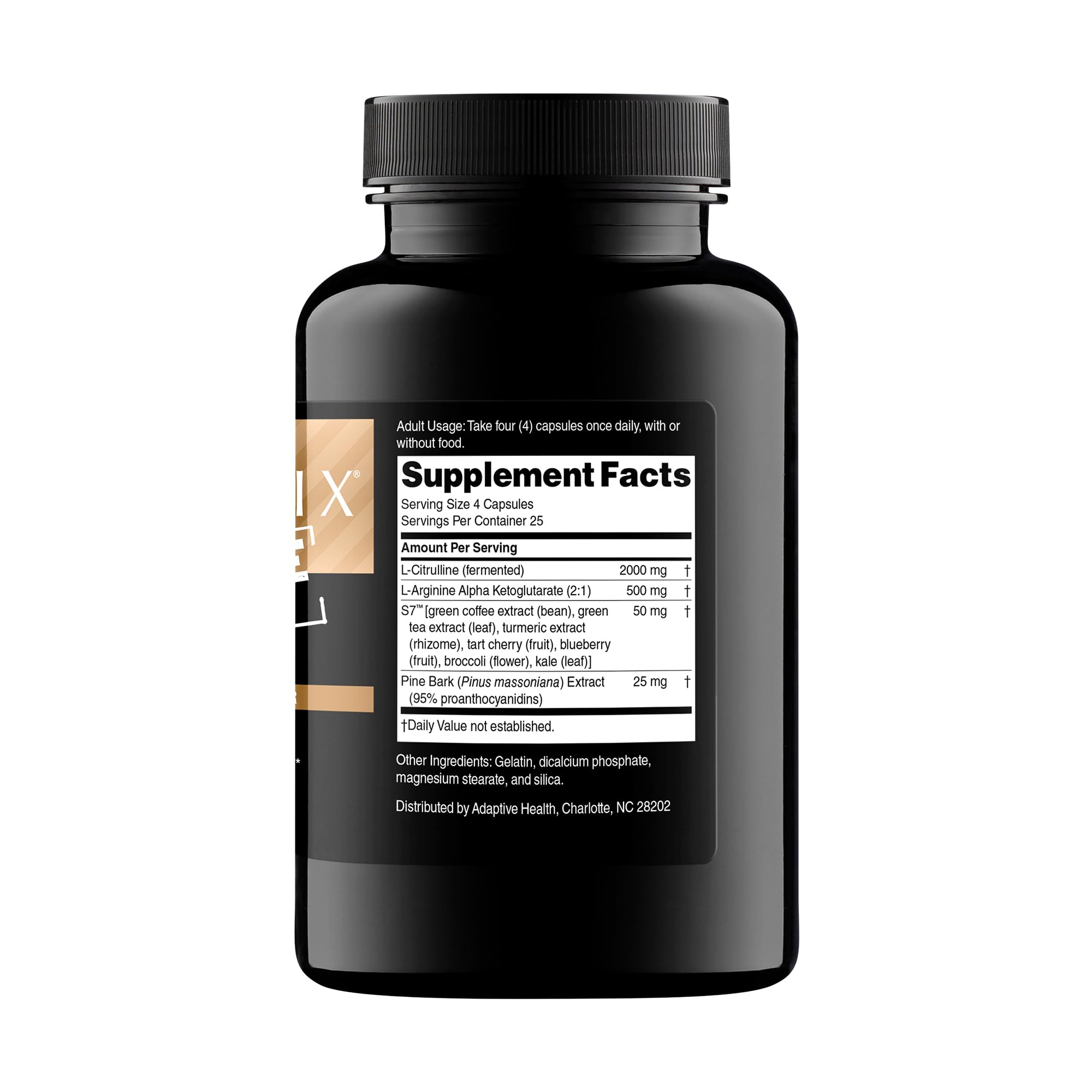Nugenix Nitric Oxide Booster capsules close-up showcases L-Citrulline and L-Arginine for enhanced NO production.