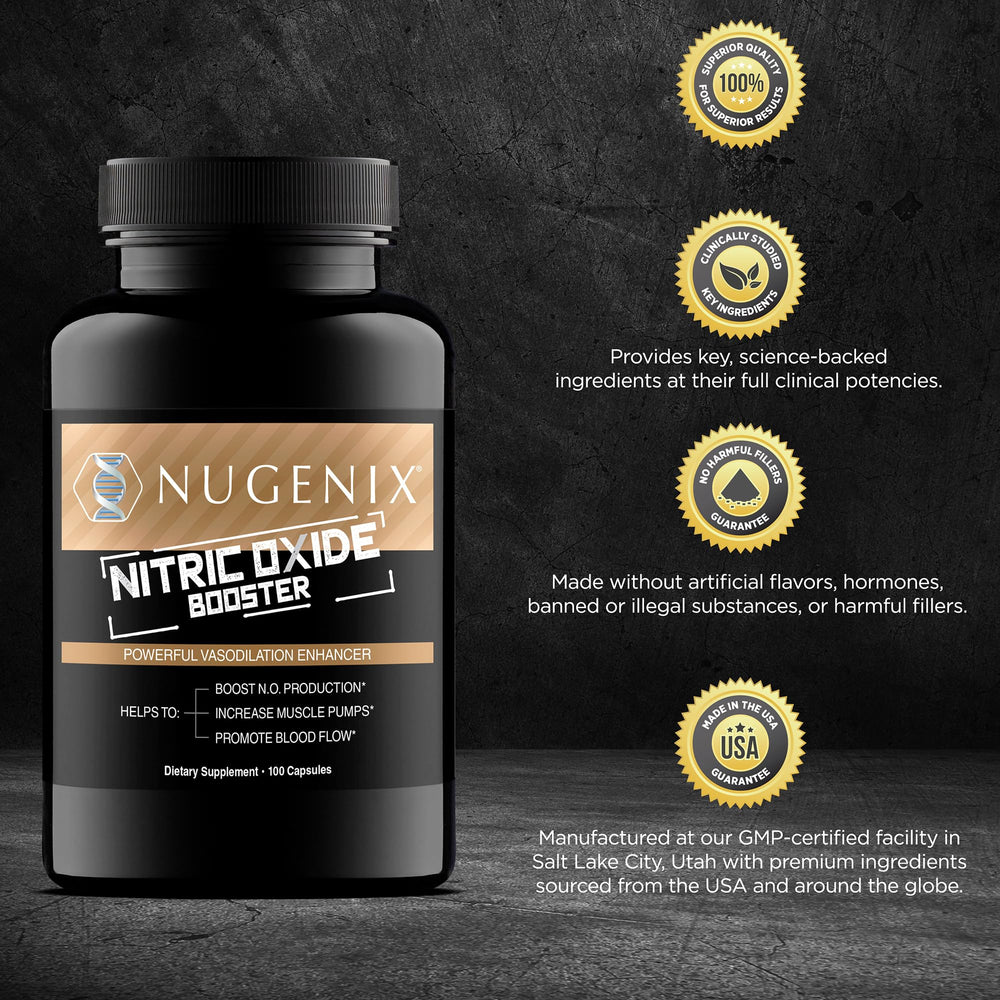 Nugenix Nitric Oxide Booster clinical study data visualization illustrates NO potential.