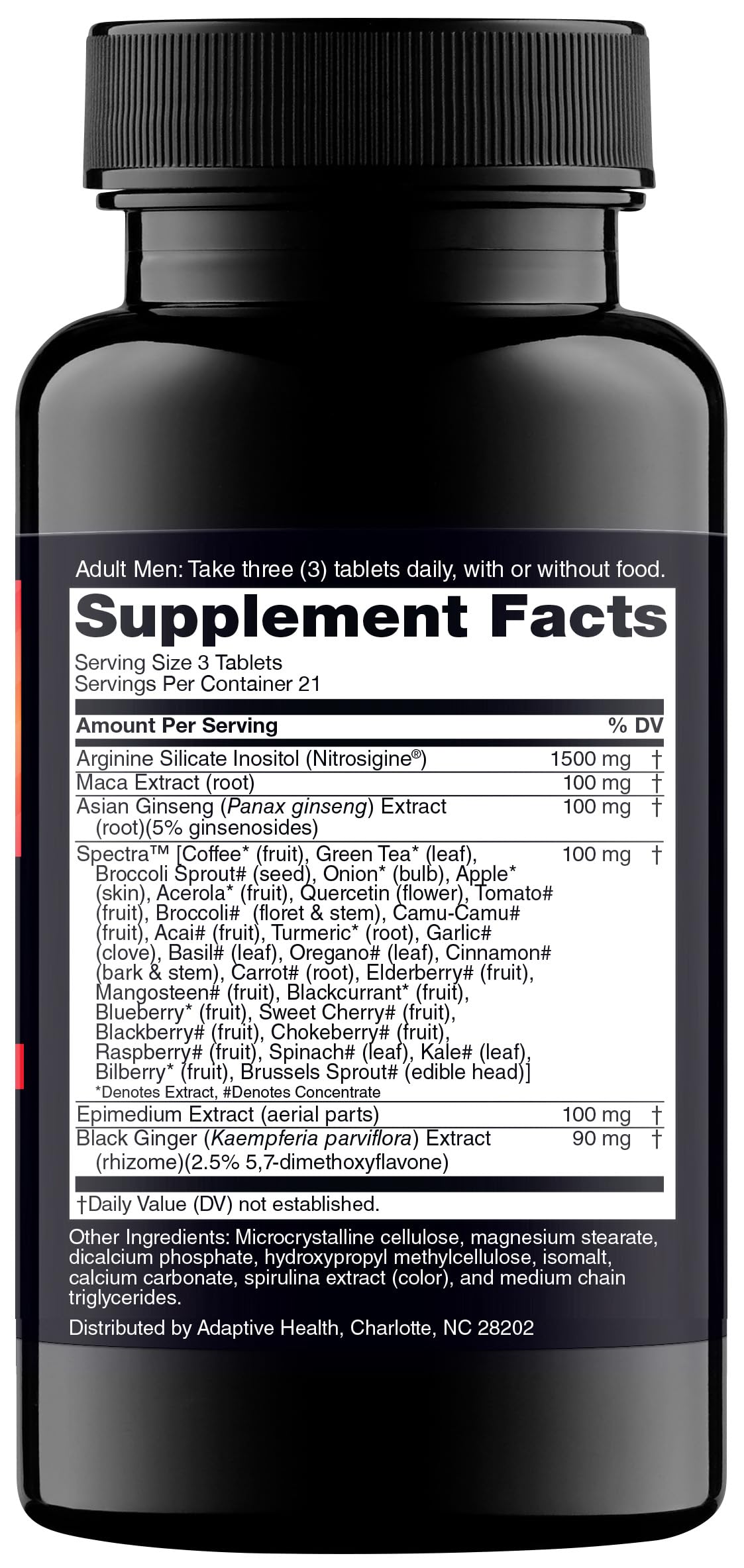 Nugenix Perform label close-up showing nitric oxide support features.