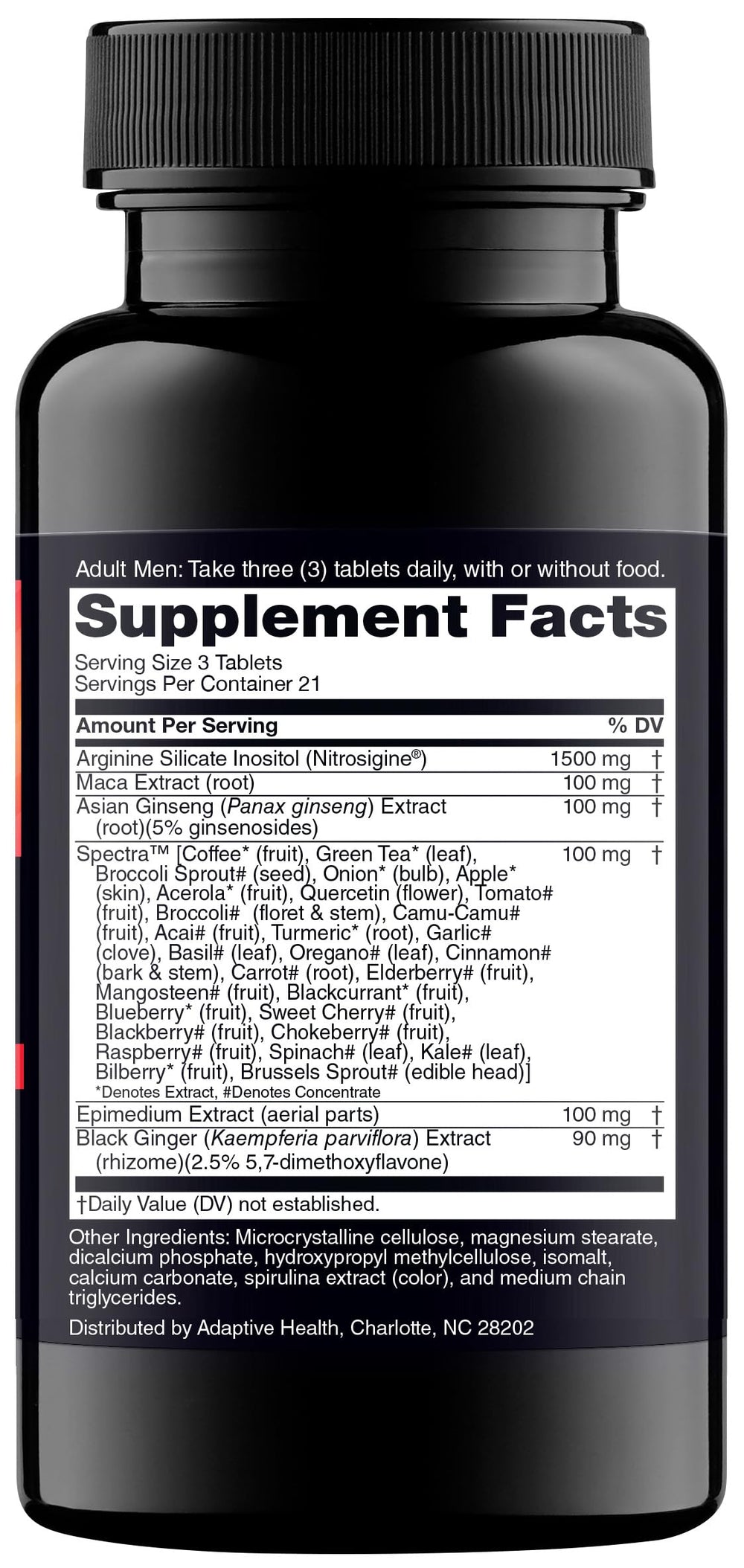 Nugenix Perform label close-up showing nitric oxide support features.