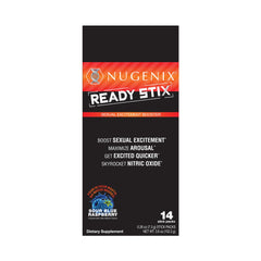 Nugenix Ready Stix stick-pack close-up for quick, on-the-go daily use.