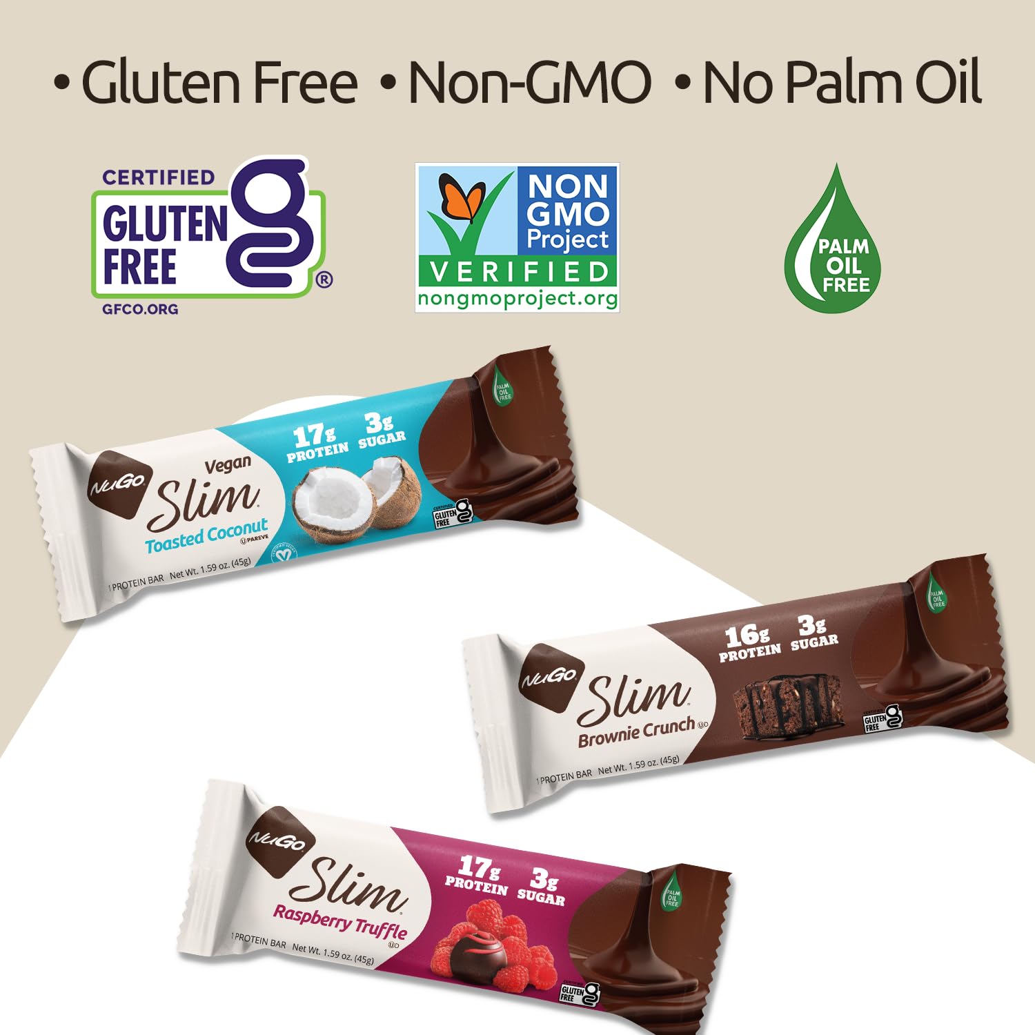 Pack of 12 NuGo bars displayed in a box.