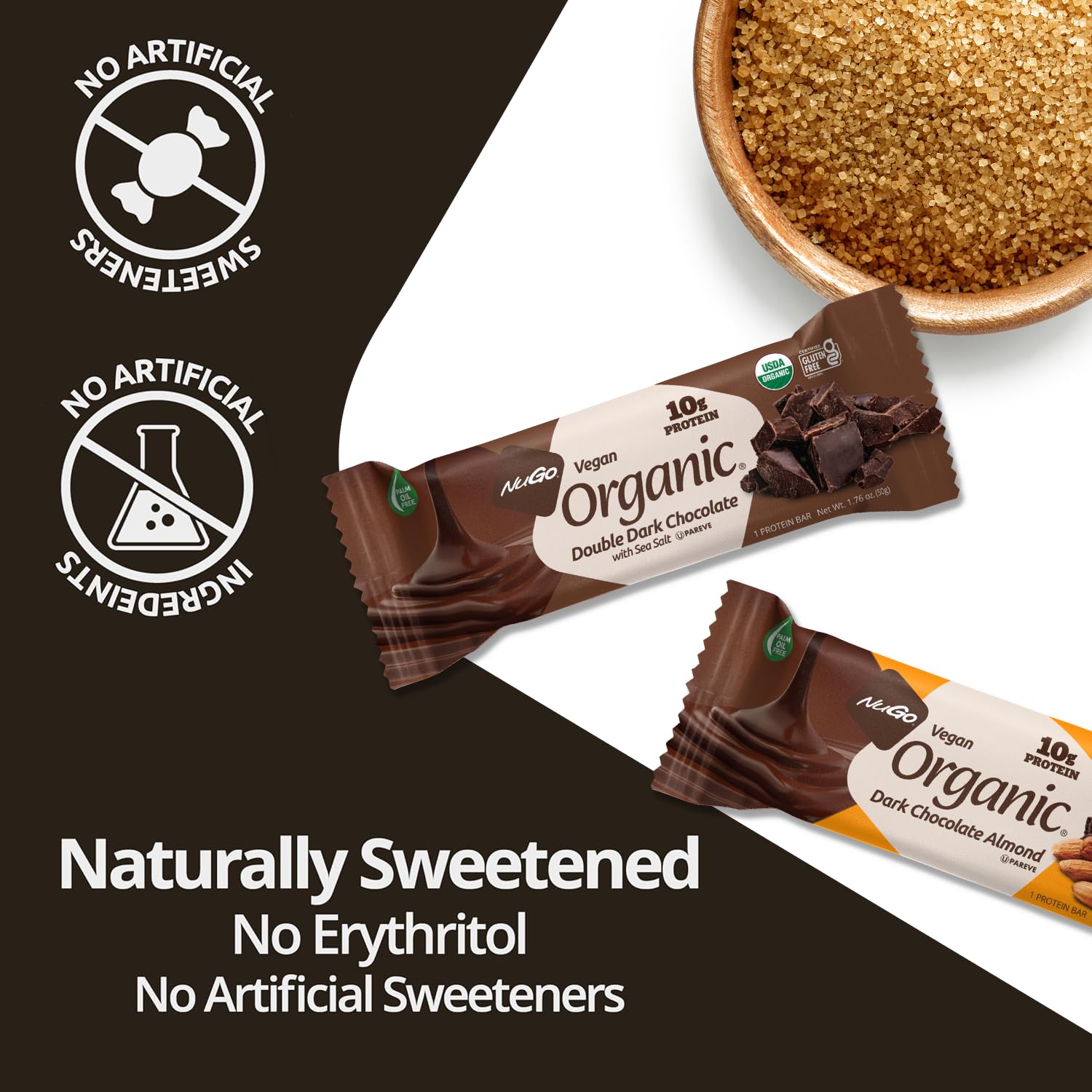 NuGo Organic plant protein sources from rice and pea powering a vegan bar