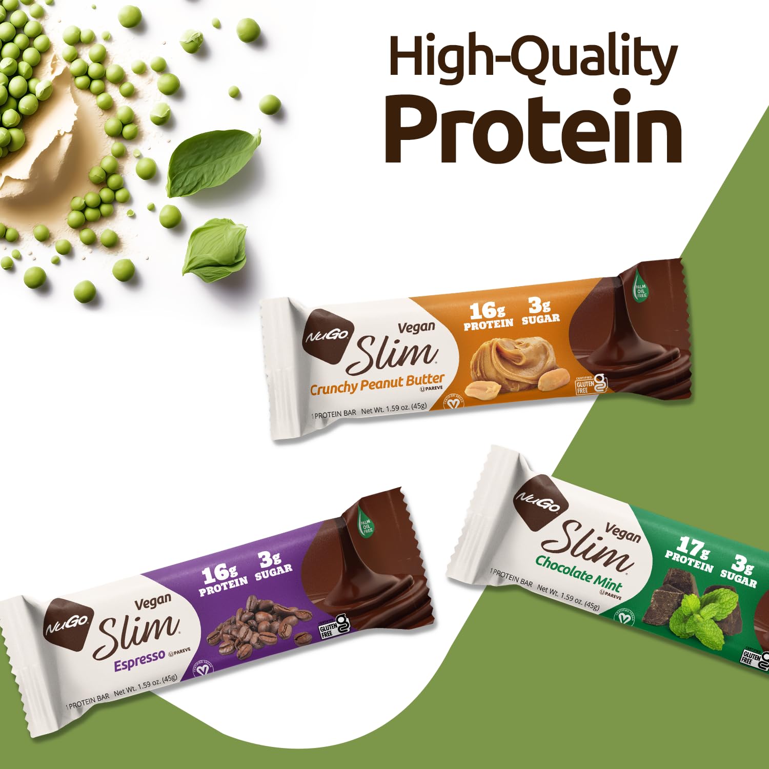 NuGo Slim bar on keto-friendly board with coffee.