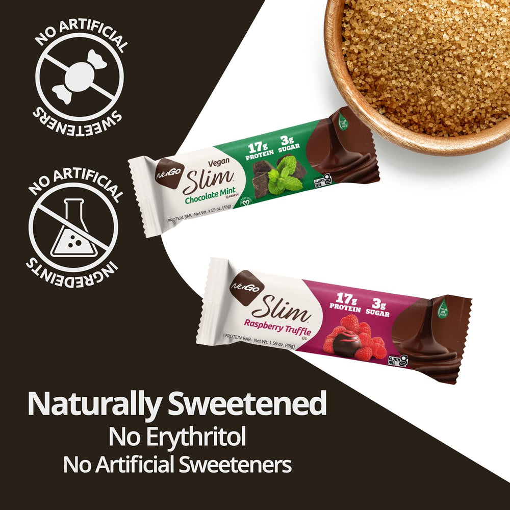 NuGo Slim cross-section reveals crunchy texture and outer layer.
