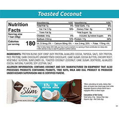 NuGo Slim nutrition panel shows 16-17g protein per bar.