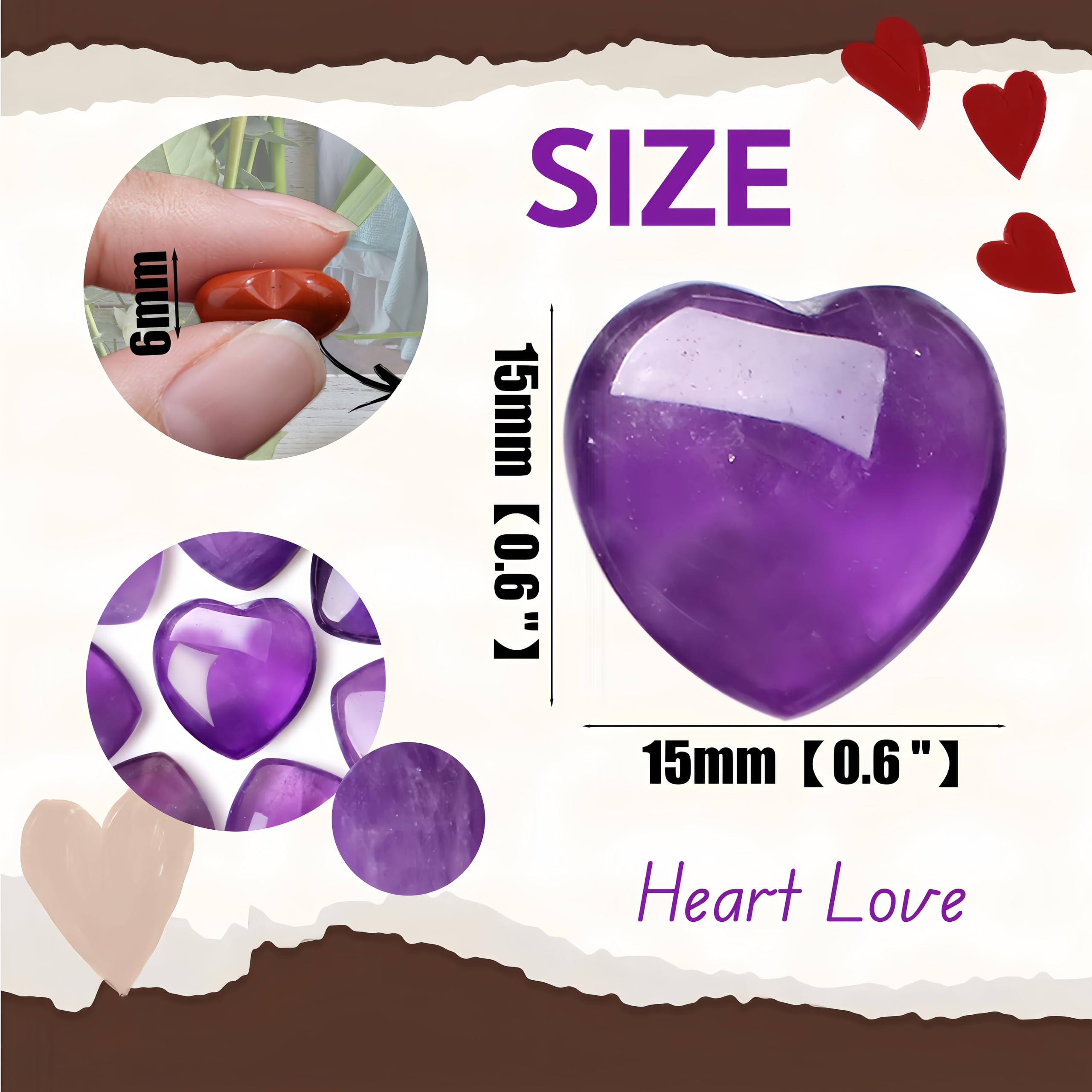 NUKAYAI amethyst heart closeup: vibrant violet stones for focus and serenity.