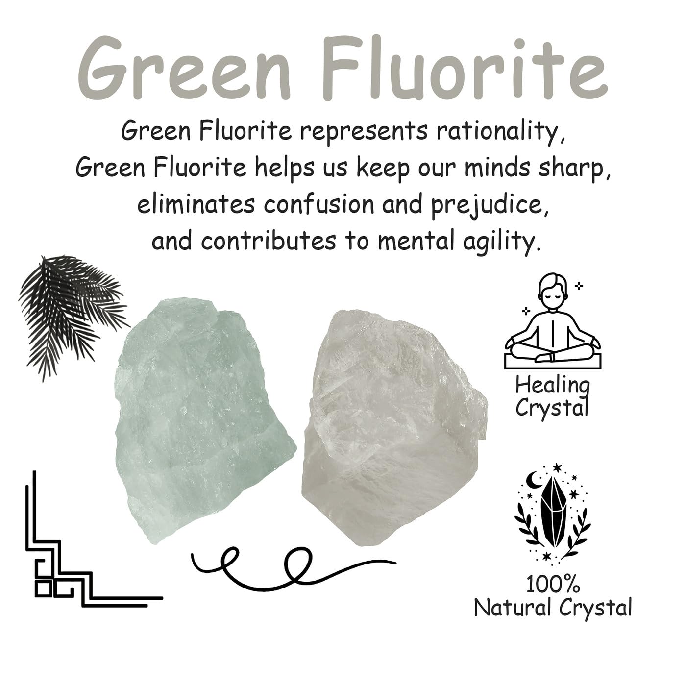 NUKAYAI Green Fluorite large raw crystal close-up highlighting unique shapes for DIY projects.
