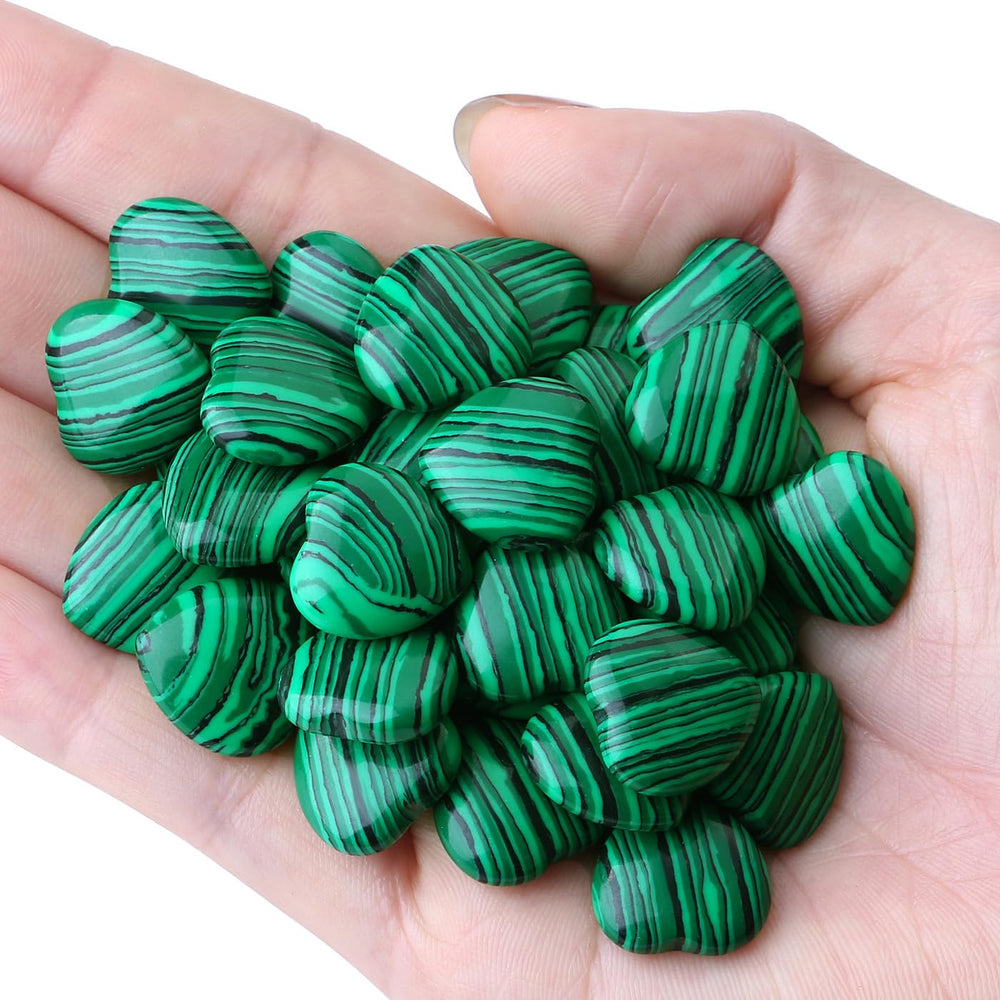 NUKAYAI malachite heart crystal jewelry-ready piece for accessories
