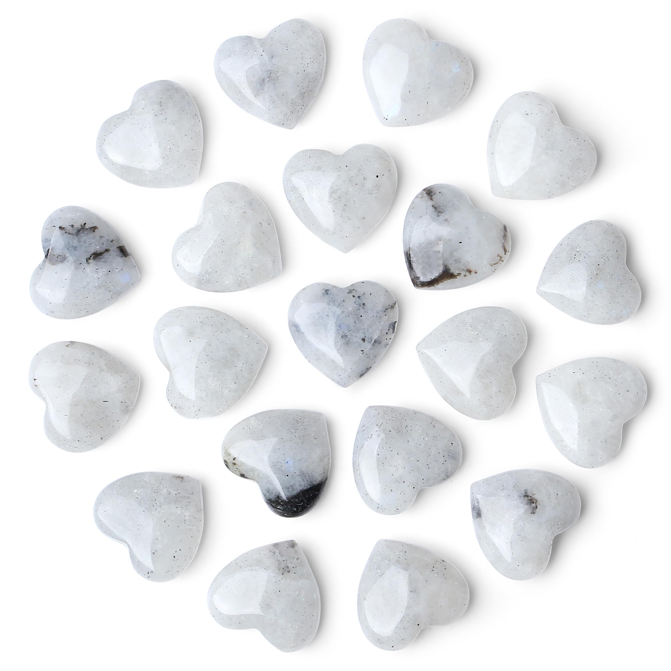 NUKAYAI Moonstone Heart crystal on desk promotes calm focus.