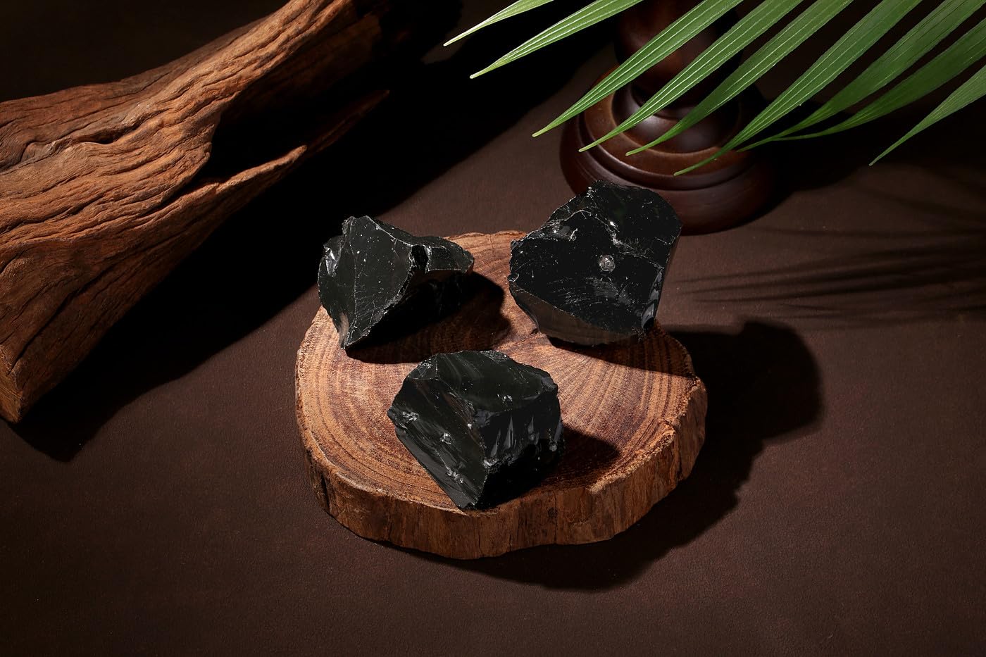 NUKAYAI raw obsidian pack two pieces for crafting and display.