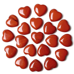 NUKAYAI red Jasper heart crystals set, ideal for meditation and grounding.