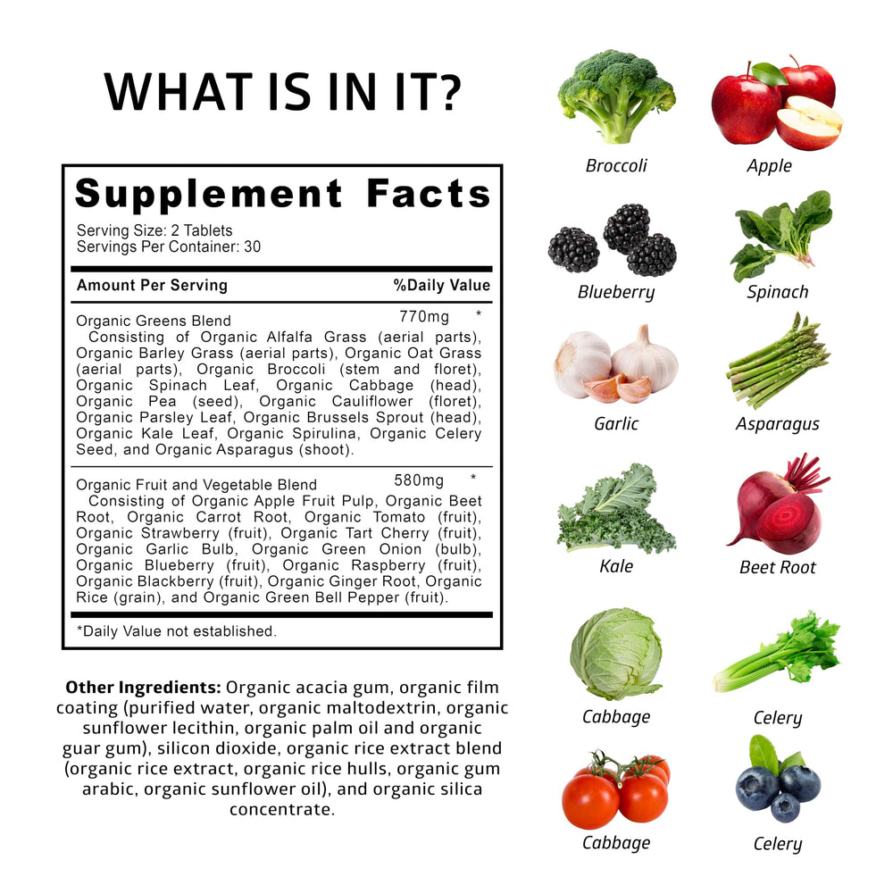 Number One Nutrition 28 ingredient greens powder jar supports natural energy