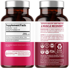 Close-up of Number One Nutrition N1N Tart Cherry Extract capsules, easy to swallow.