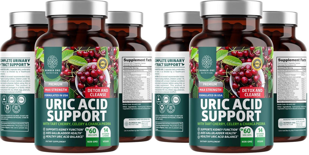 Number One Nutrition N1N Premium Uric Acid Supplement bottle for daily wellness