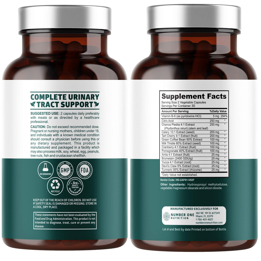 Number One Nutrition N1N Premium Uric Acid Supplement capsules close-up