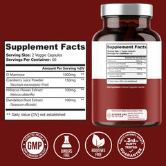Close-up of Number One Nutrition D-Mannose capsules for daily urinary health support