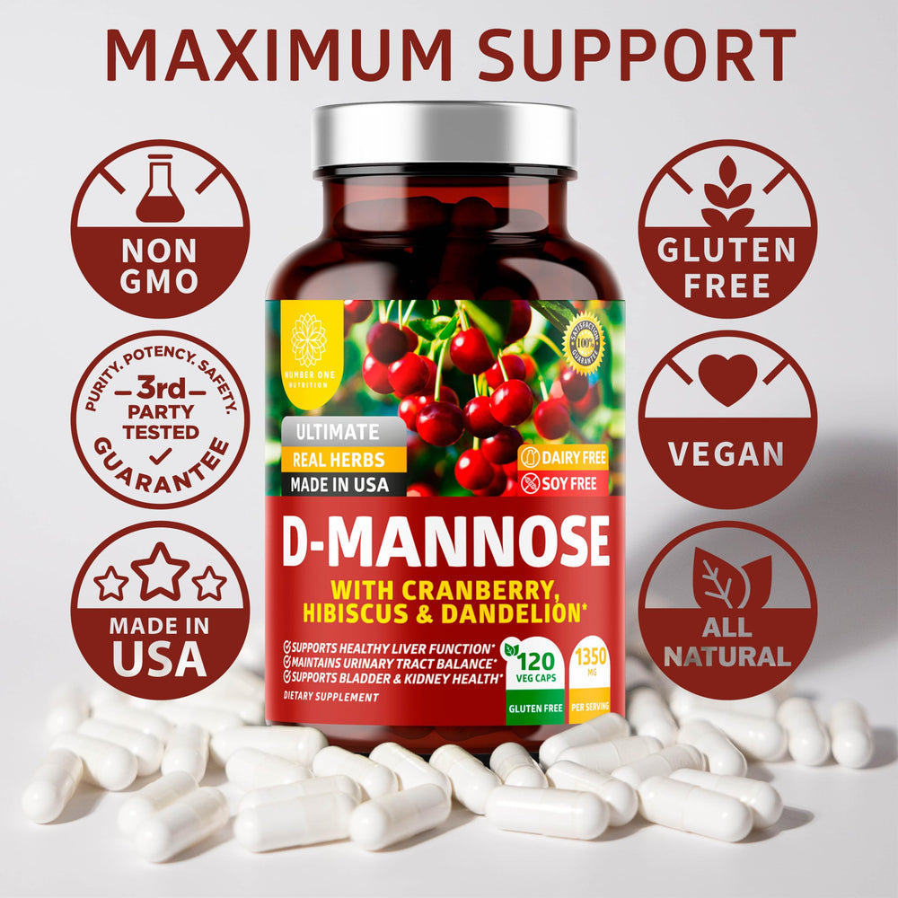 Number One Nutrition bottle with hibiscus, cranberry, and dandelion ingredients