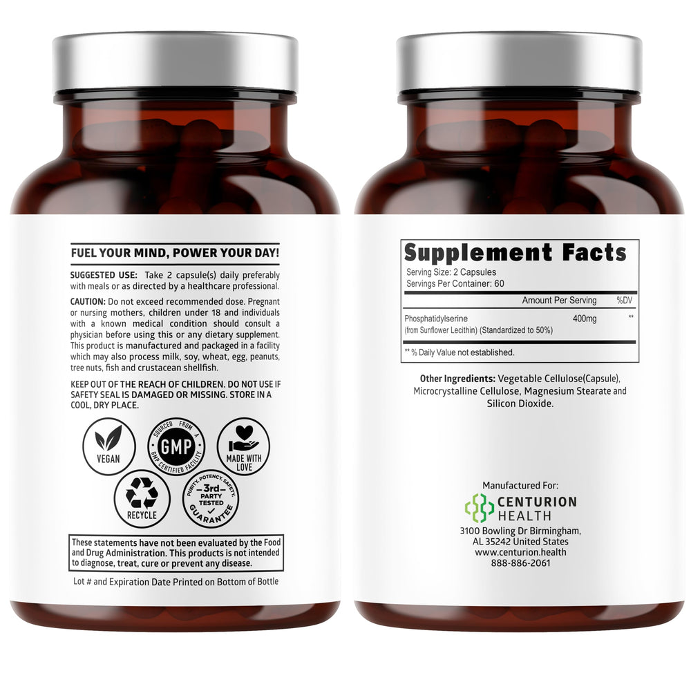 Number One Nutrition PS400 capsules closeup highlighting easy-to-swallow veggie caps.