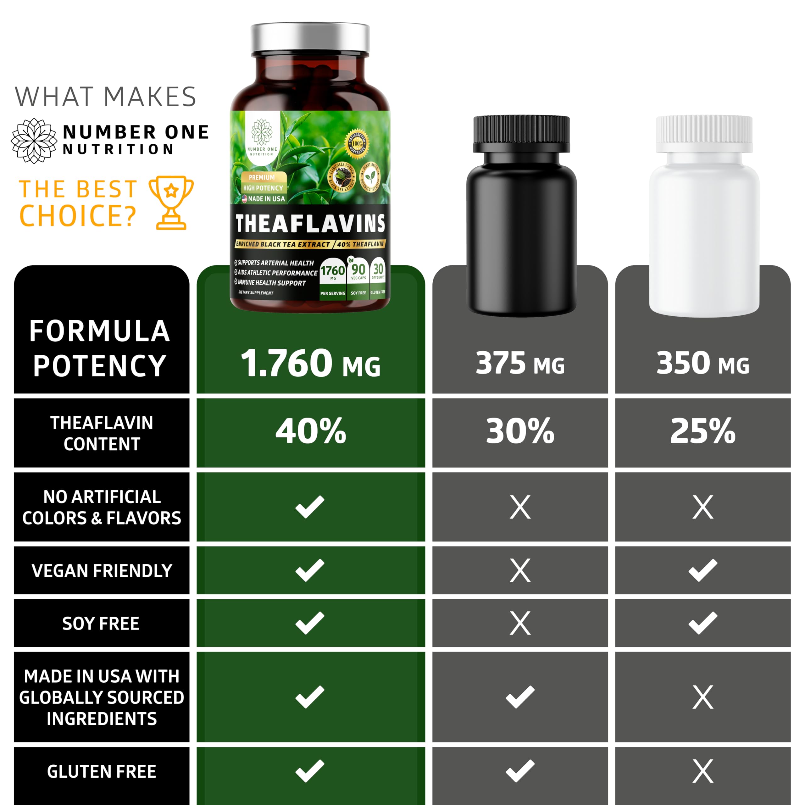 Number One Nutrition Theaflavins used as a pre-workout support visual for active routines.