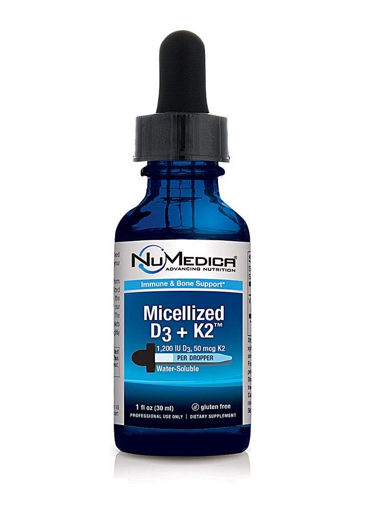 NuMedica GS Micellized D3 + K2 bottle pour supports convenient daily micronutrient intake