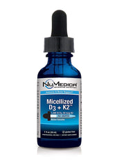NuMedica GS Micellized D3 + K2 bottle pour supports convenient daily micronutrient intake