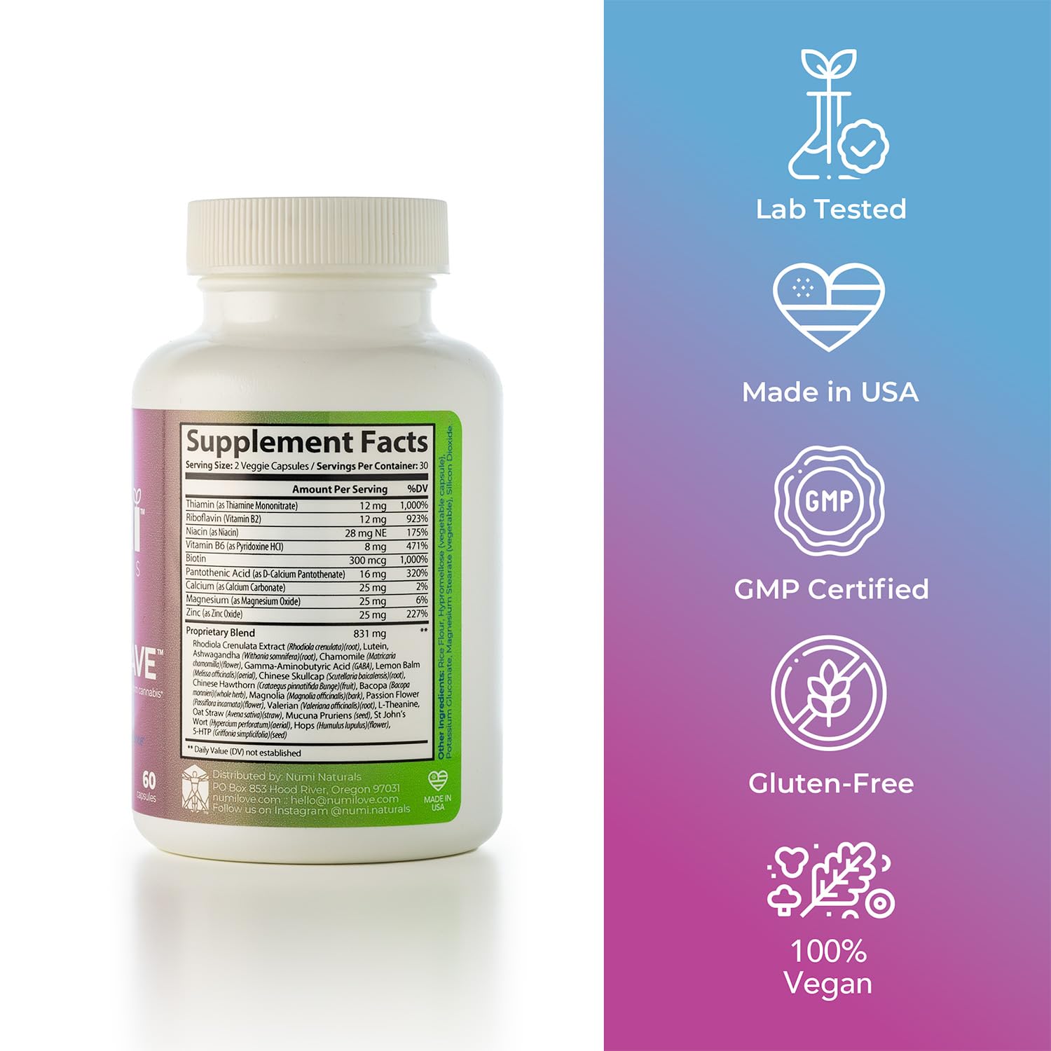 Numi Naturals Neurofix+Chill icon suggests calm focus during breaks