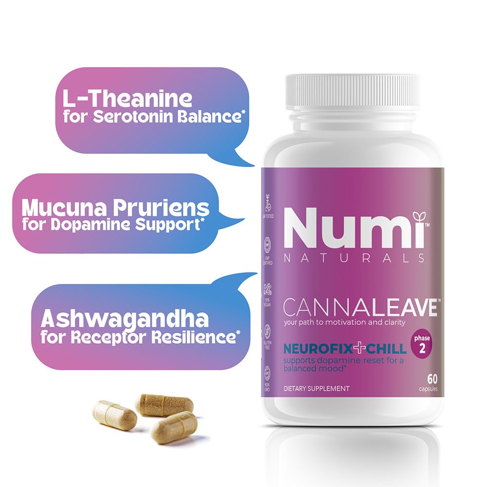 Numi Naturals Neurofix+Chill vegan label emphasizes plant-based capsules