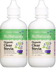 NuNaturals clear extract stevia bottle pour, easy sweetness on demand.