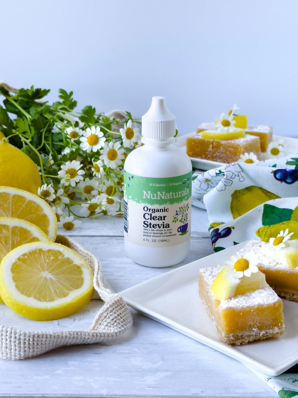NuNaturals liquid stevia drops, convenient squeeze for quick sweetness.