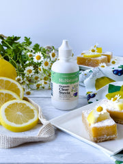 NuNaturals liquid stevia drops, convenient squeeze for quick sweetness.