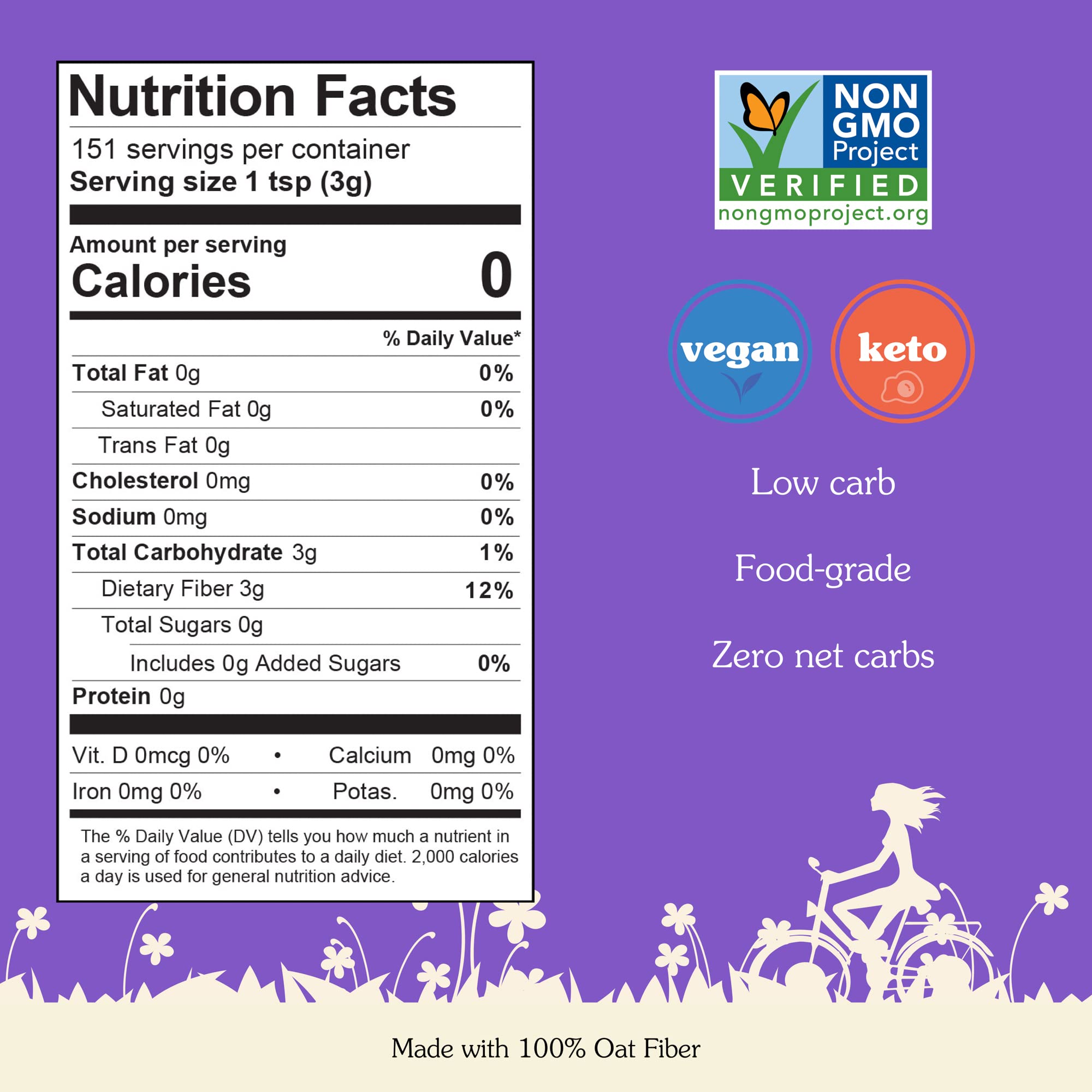 Nunaturals Oat Fiber Powder dissolves smoothly in smoothies for easy fiber.