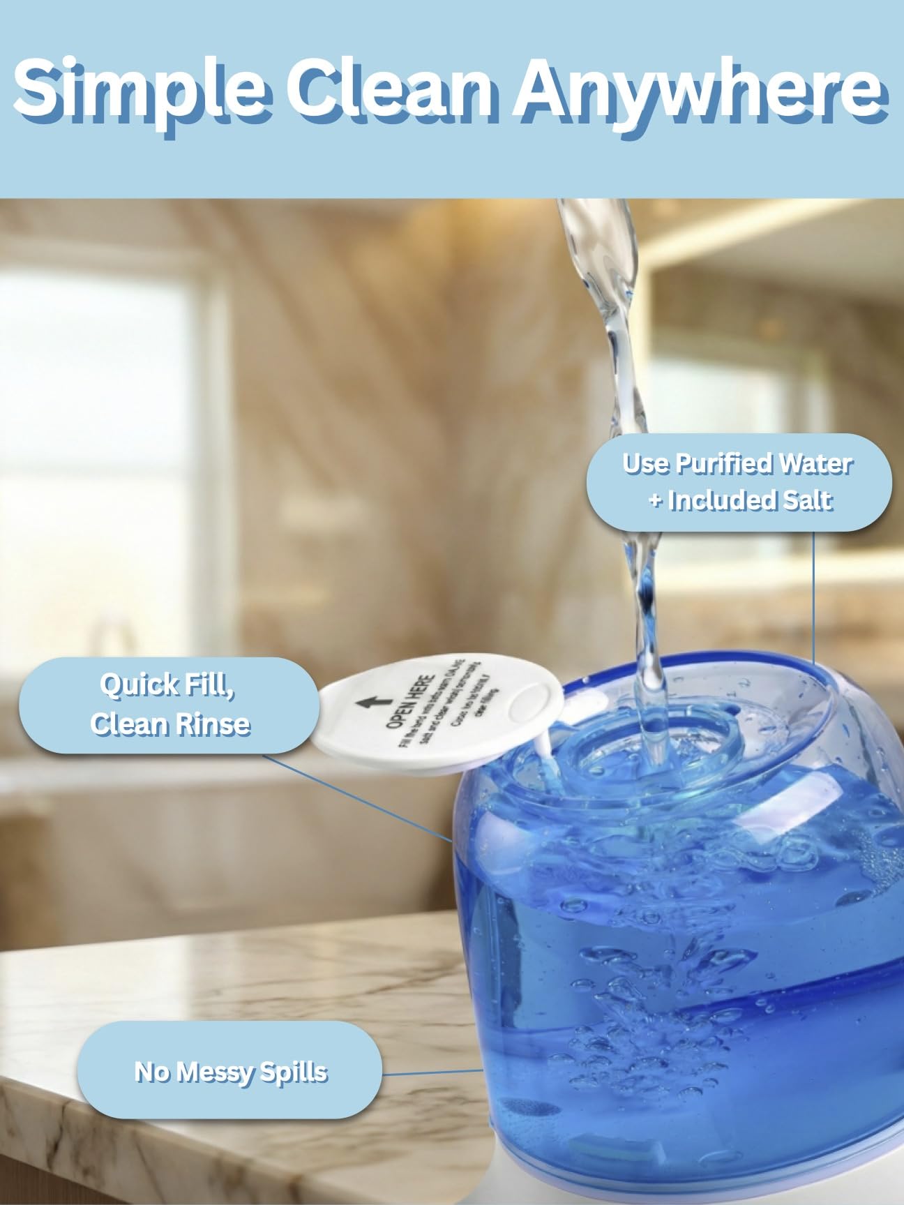 NUONNA cleaning tool for nasal irrigator shown beside the kit