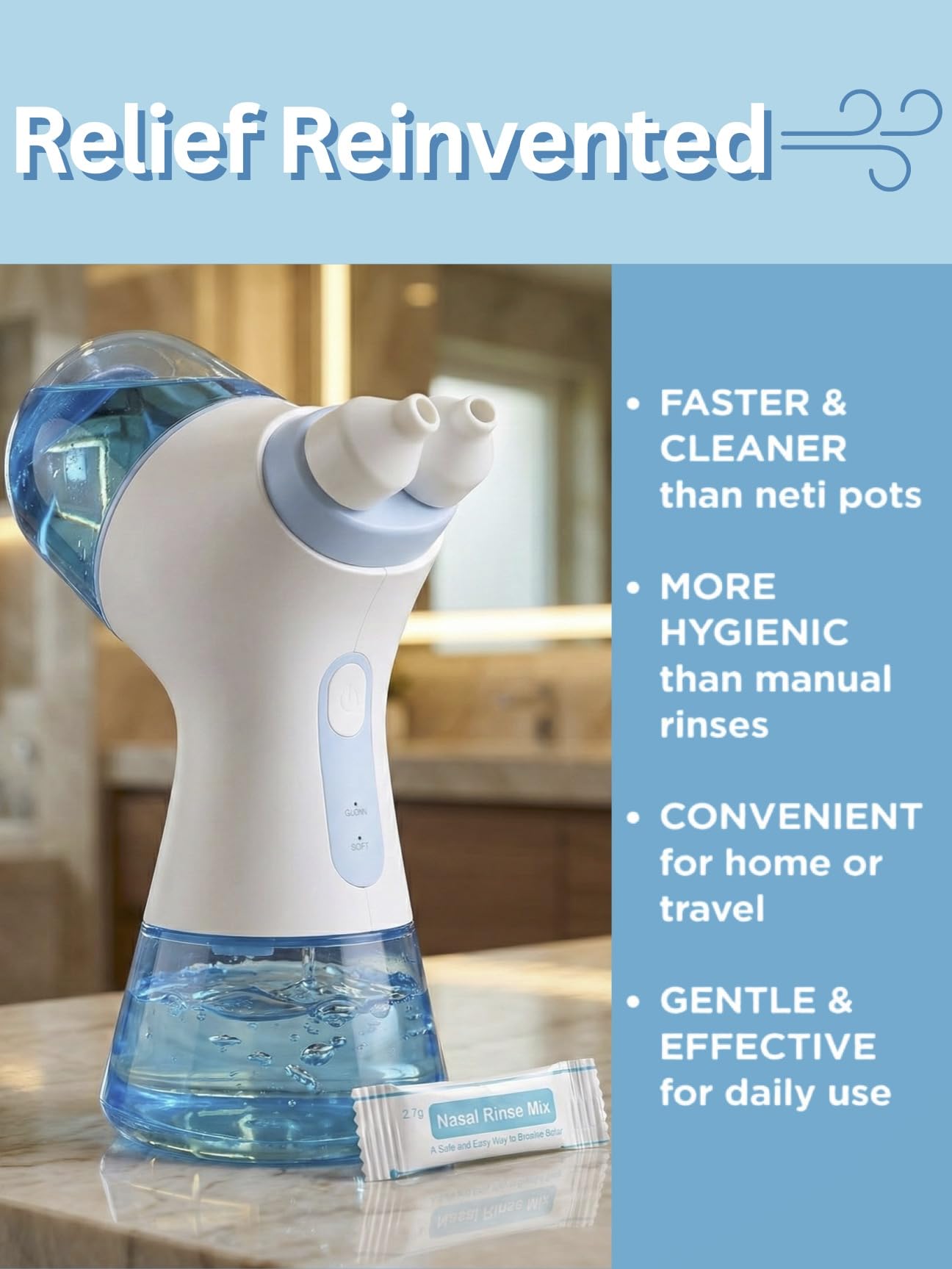 NUONNA extra nasal heads set prepared for family use and hygiene rotation
