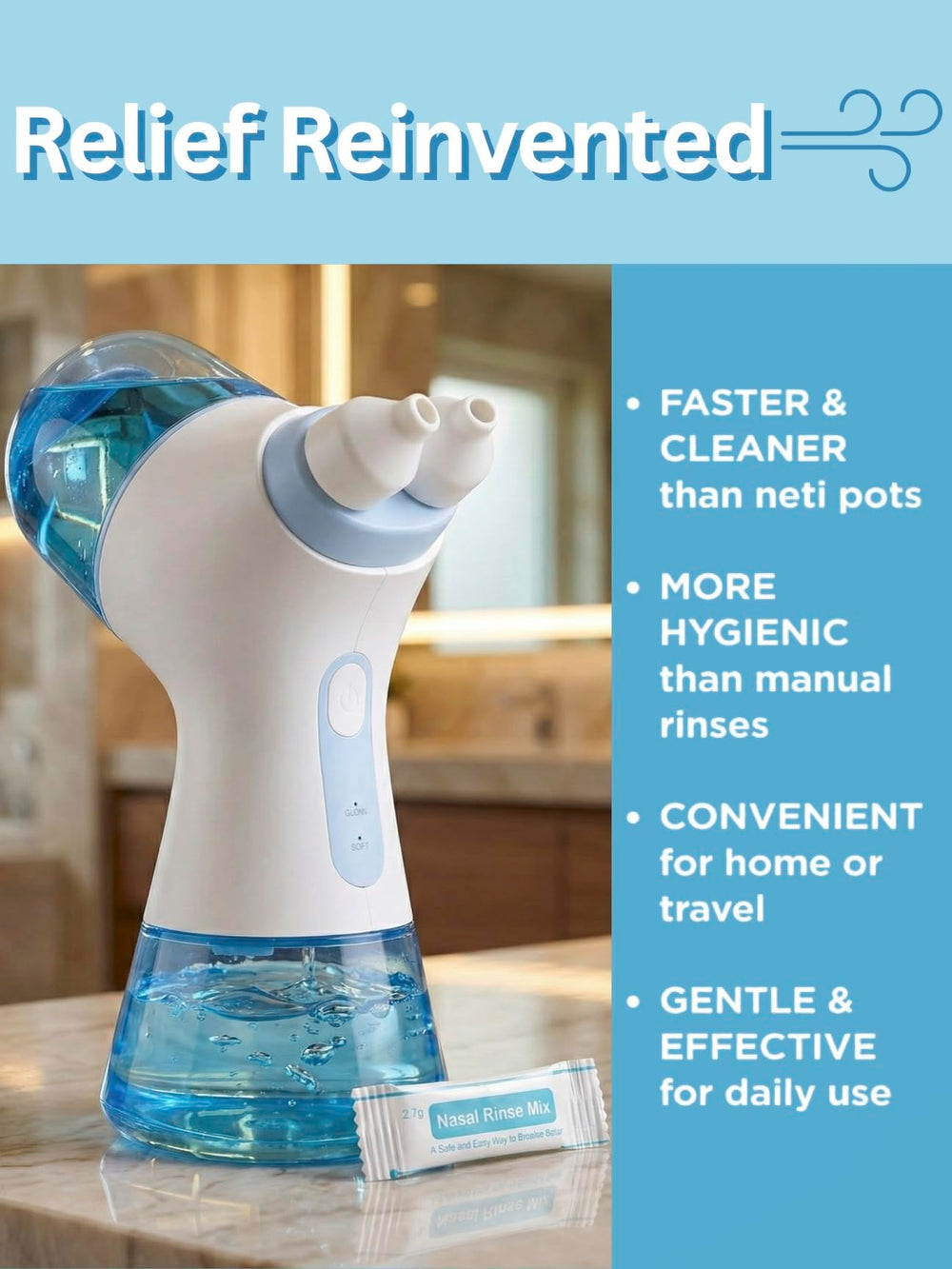NUONNA extra nasal heads set prepared for family use and hygiene rotation