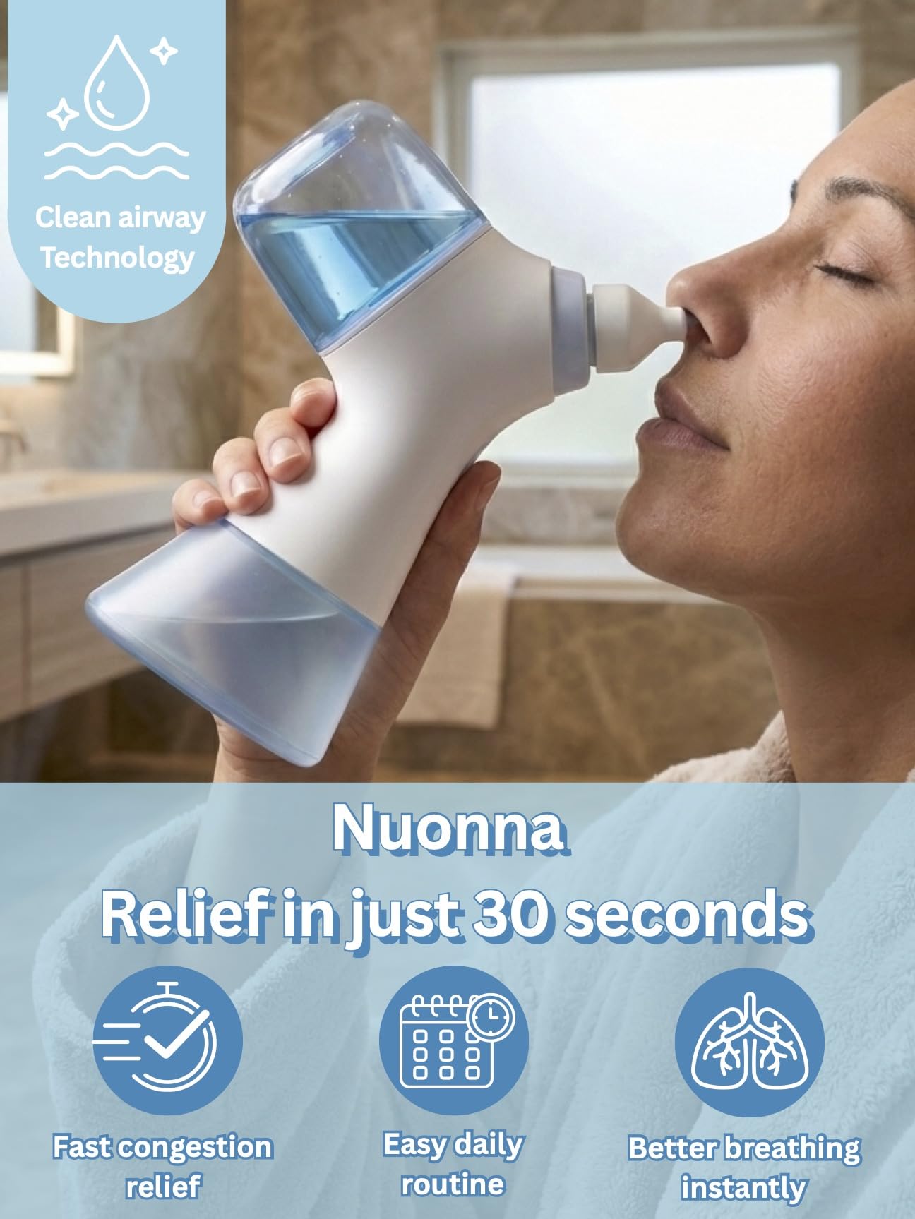 NUONNA salt packets 30-pack ready for customizable saline rinses