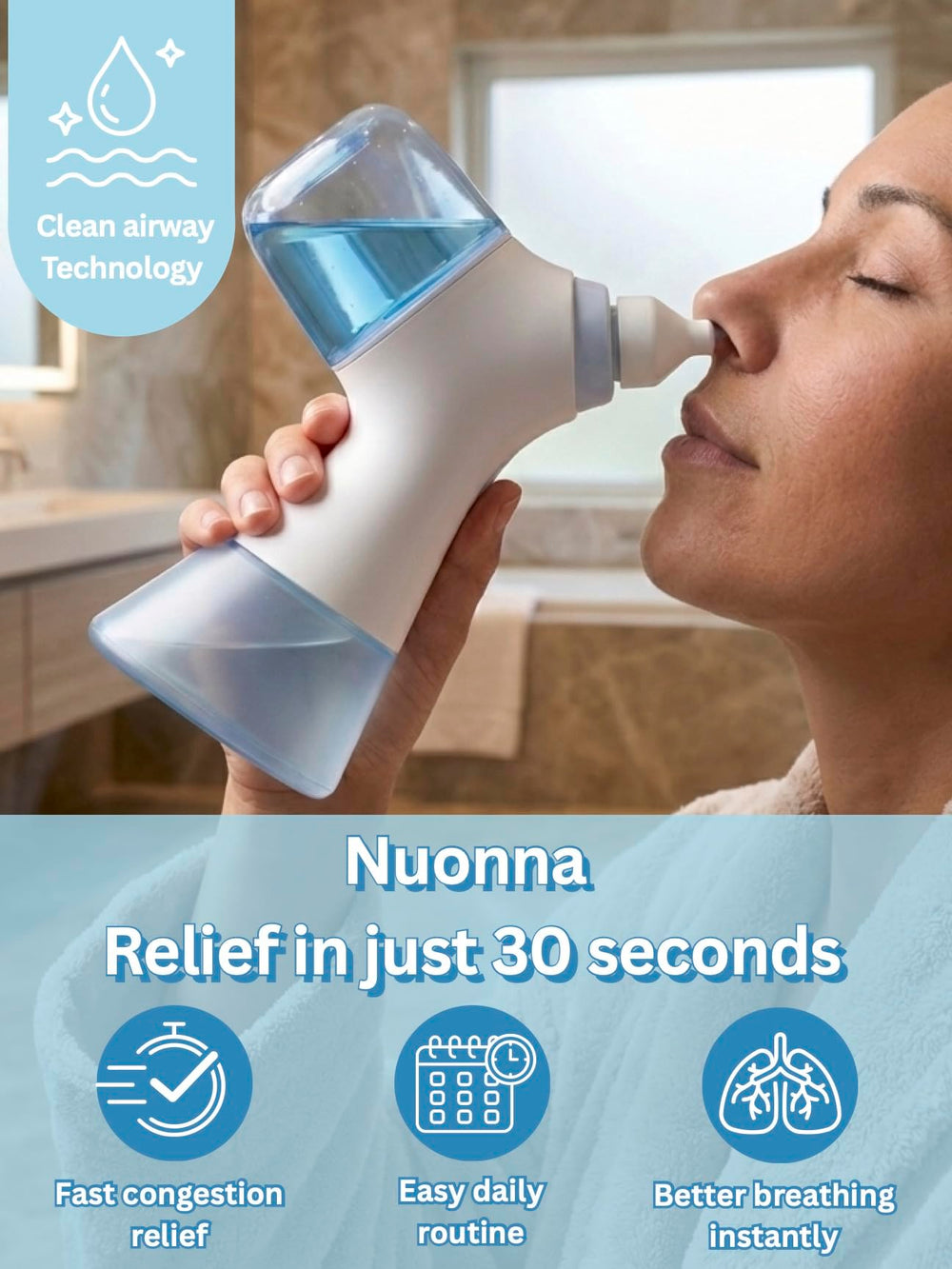 NUONNA salt packets 30-pack ready for customizable saline rinses
