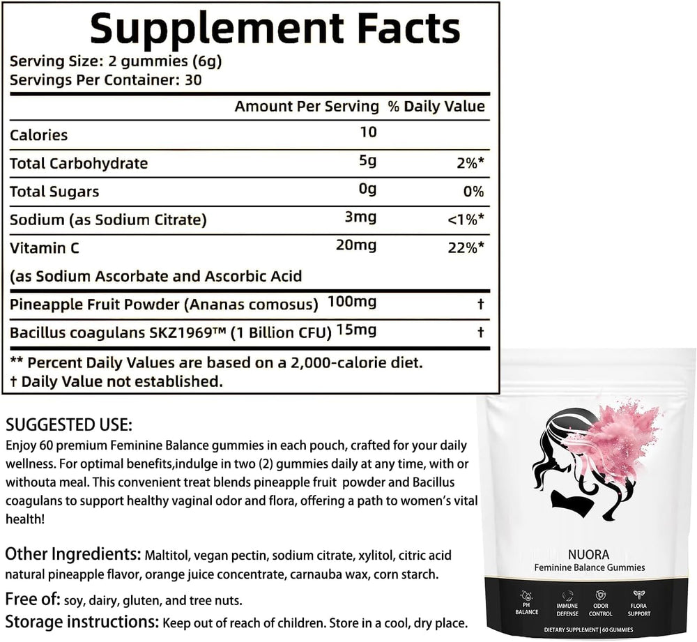 Nuora visual illustrating vaginal health support and daily comfort.