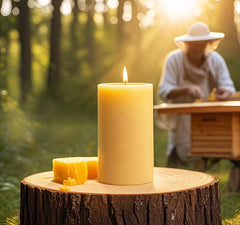 NUOREEL four-pack beeswax candles with minimal smoke for clean ambiance