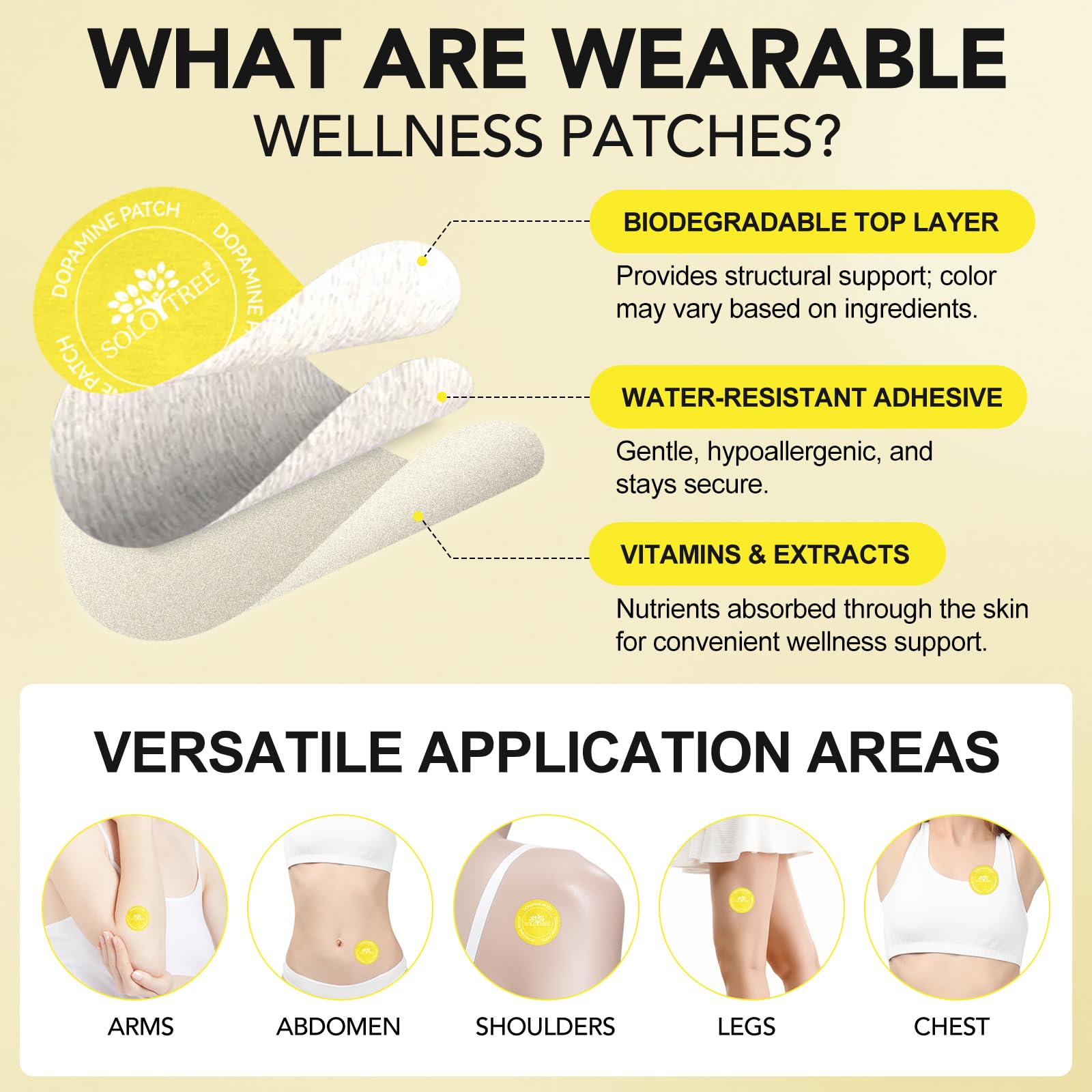 NUOYANG Dopamine Patches plant-based vegan formula highlighted for health-conscious users.
