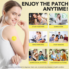 NUOYANG Dopamine Patches on skin with water-resistant adhesive for active days.
