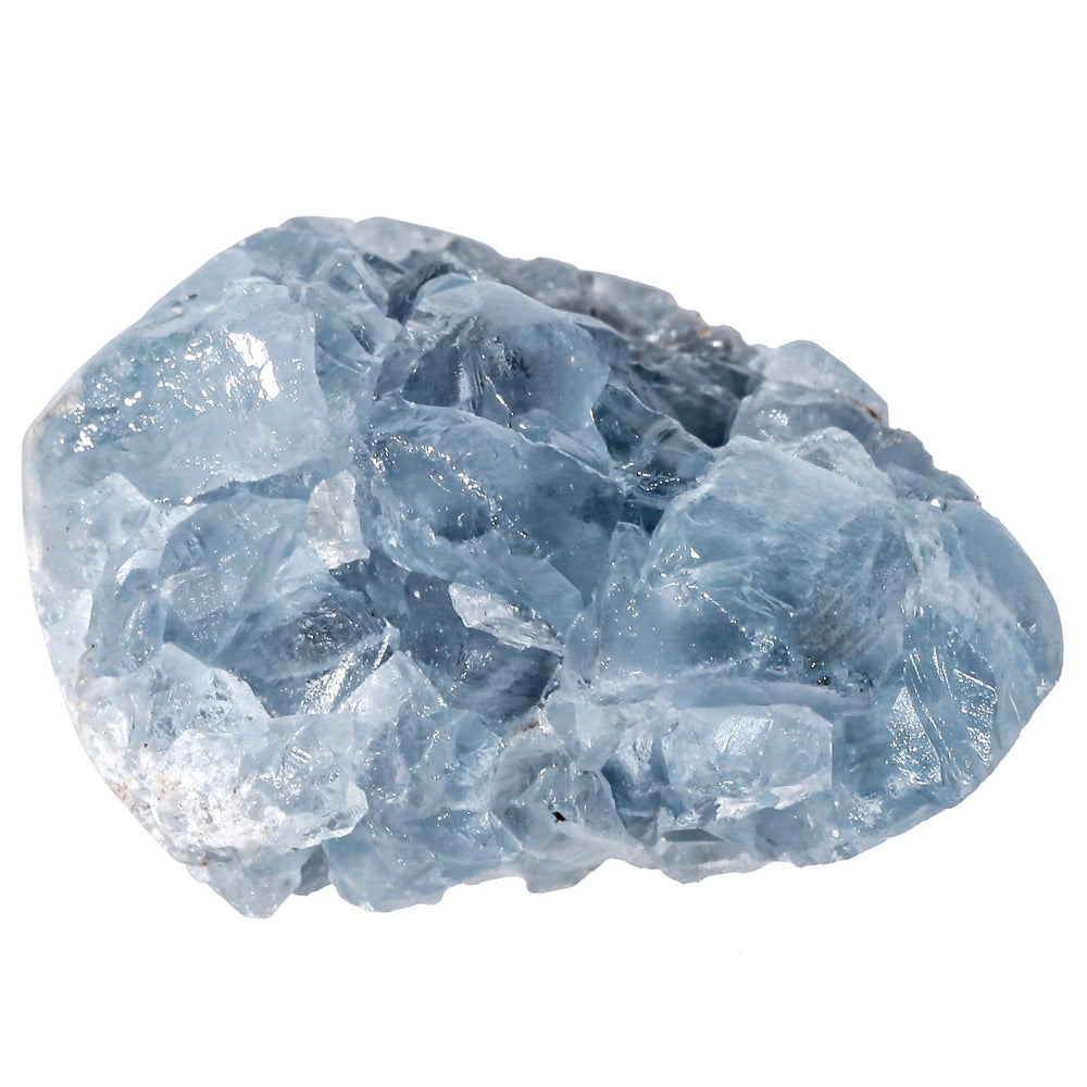 Nupuyai blue Celestite cluster raw crystal for natural decor and calming home accents.