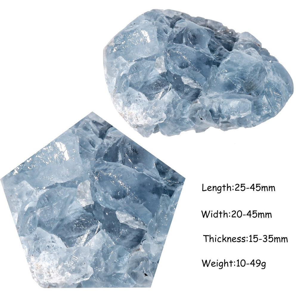 Nupuyai blue Celestite cluster with varied color patterns for office desk and meditation spaces.