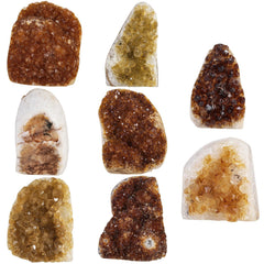 Nupuyai citrine geode cluster desk display highlights natural artistry in a workspace