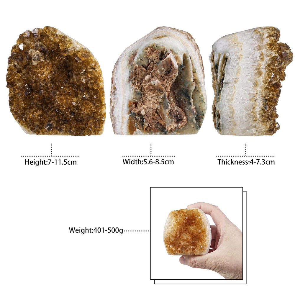 Nupuyai citrine geode cluster on desk as a focal decor piece.