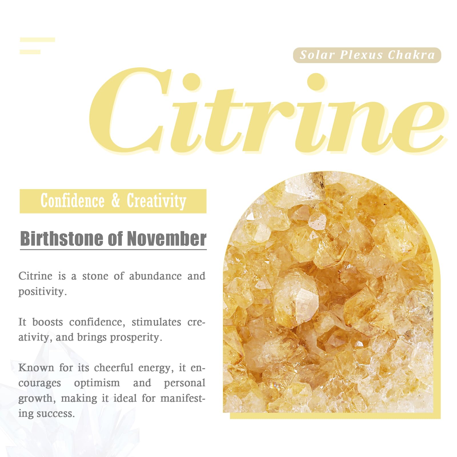 Nupuyai citrine geode cluster with rugged back for natural display on shelves.