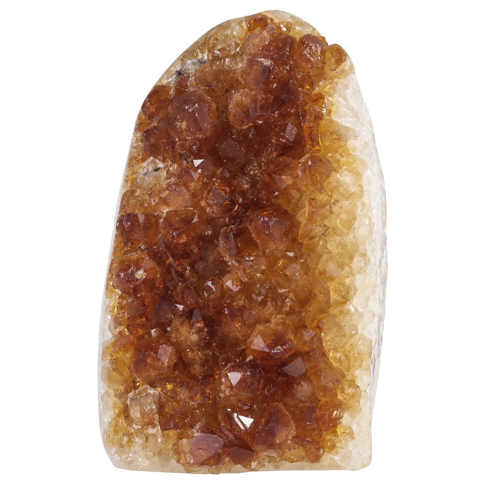 Nupuyai citrine geode cluster rough front view shows natural golden crystals for decor